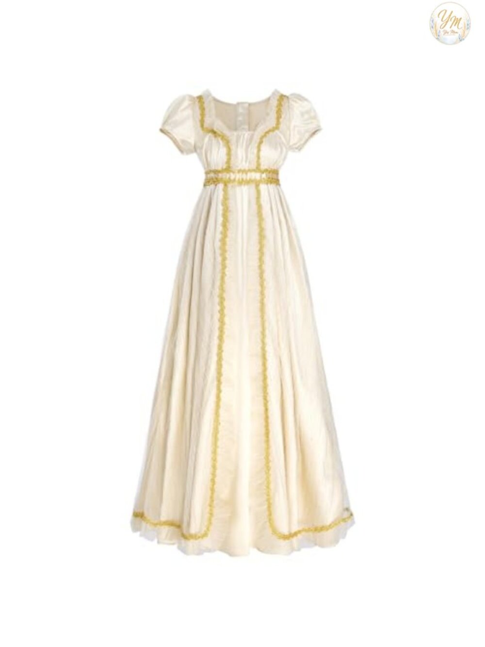 Regency Empire Waist Victorian Tea Party Gown Lace Costume